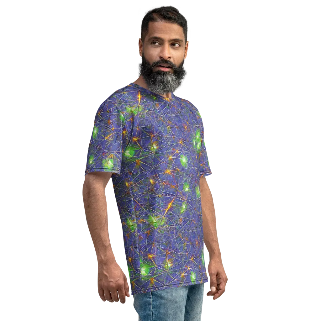 Violet Voltage on Men's Crew Neck T-Shirt — Right