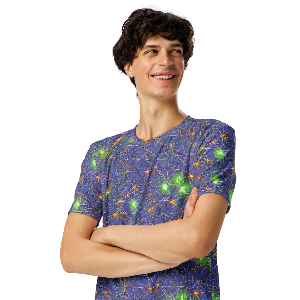 Violet Voltage on Men's Crew Neck T-Shirt — Left Front