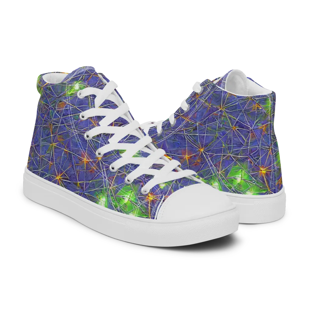Violet Voltage on Men's High Top Canvas Shoes — Right