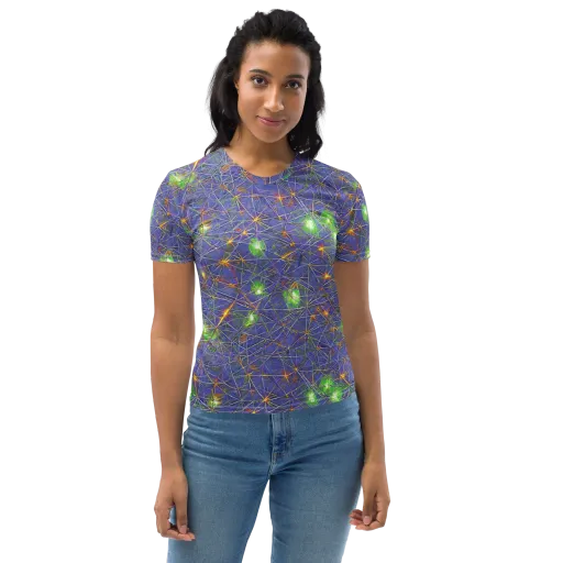 Violet Voltage on a Women's Crew Neck T-Shirt