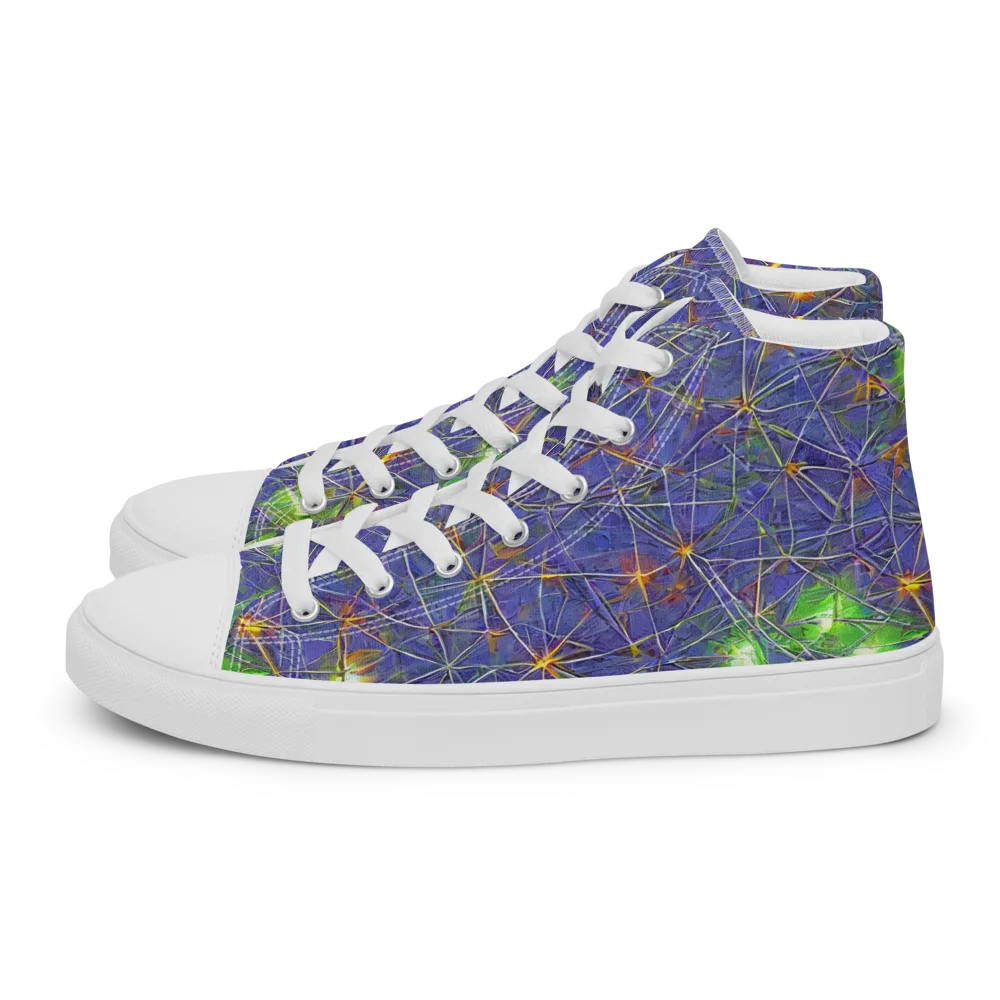 Violet Voltage on Women's High Top Canvas Shoes — Left