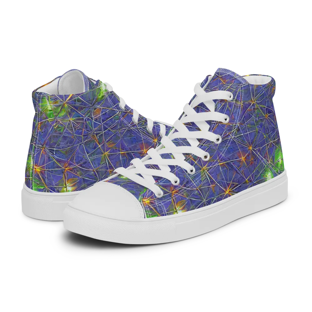 Violet Voltage on Women's High Top Canvas Shoes — Left