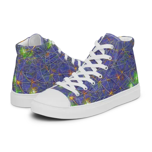Violet Voltage on a Women's High Top Canvas Shoes