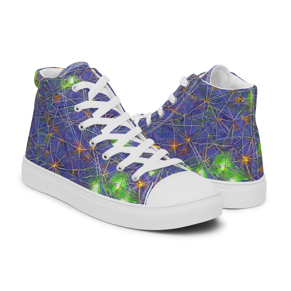 Violet Voltage on Women's High Top Canvas Shoes — Right