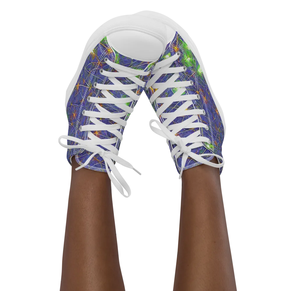 Violet Voltage on Women's High Top Canvas Shoes — Front