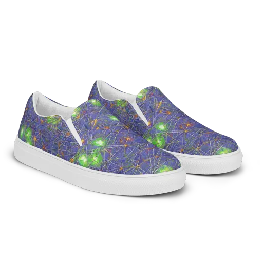 Violet Voltage on a Men's Slip-On Canvas Shoes