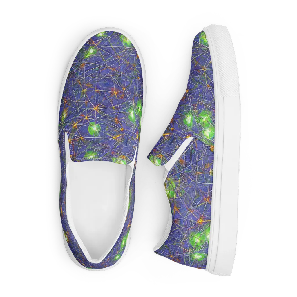 Violet Voltage on Men's Slip-On Canvas Shoes — Front