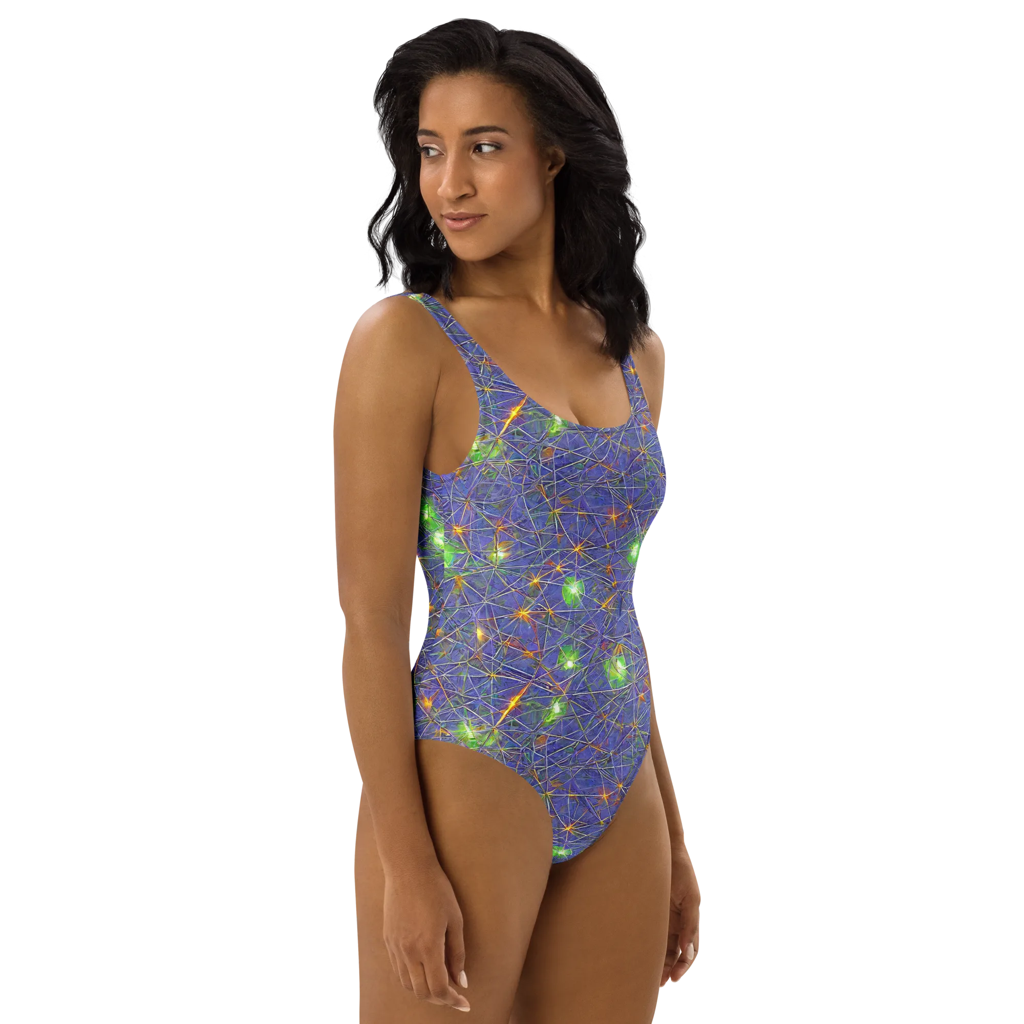 Violet Voltage on One-Piece Swimsuit — Right