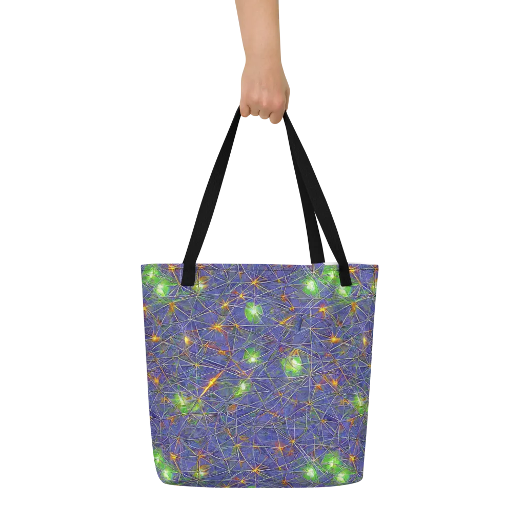 Violet Voltage on Large Tote Bag W/ Pocket — Front