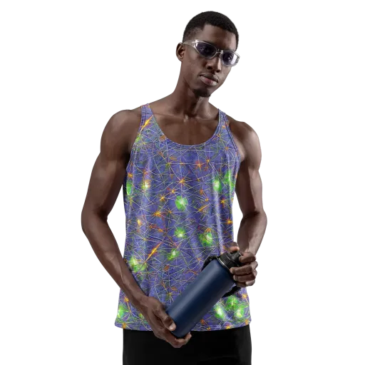 Violet Voltage on a Men's Tank Top