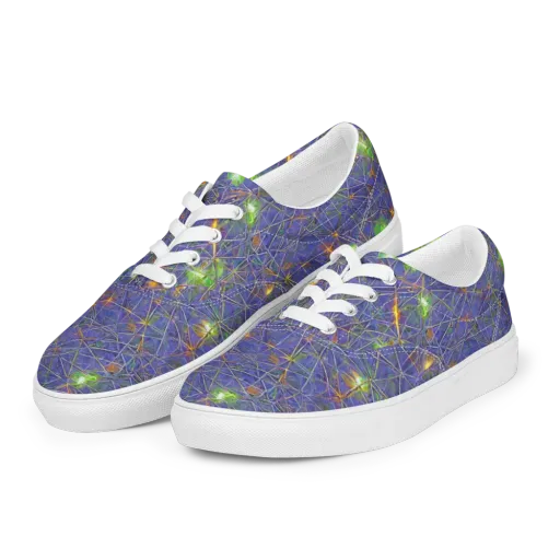 Violet Voltage on a Men's Lace-Up Canvas Shoes