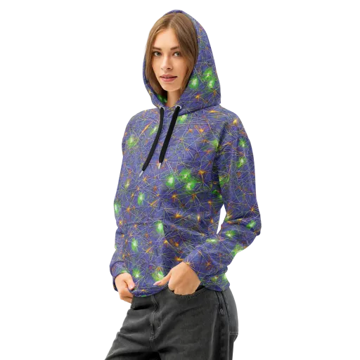Violet Voltage on a Cotton Hoodie
