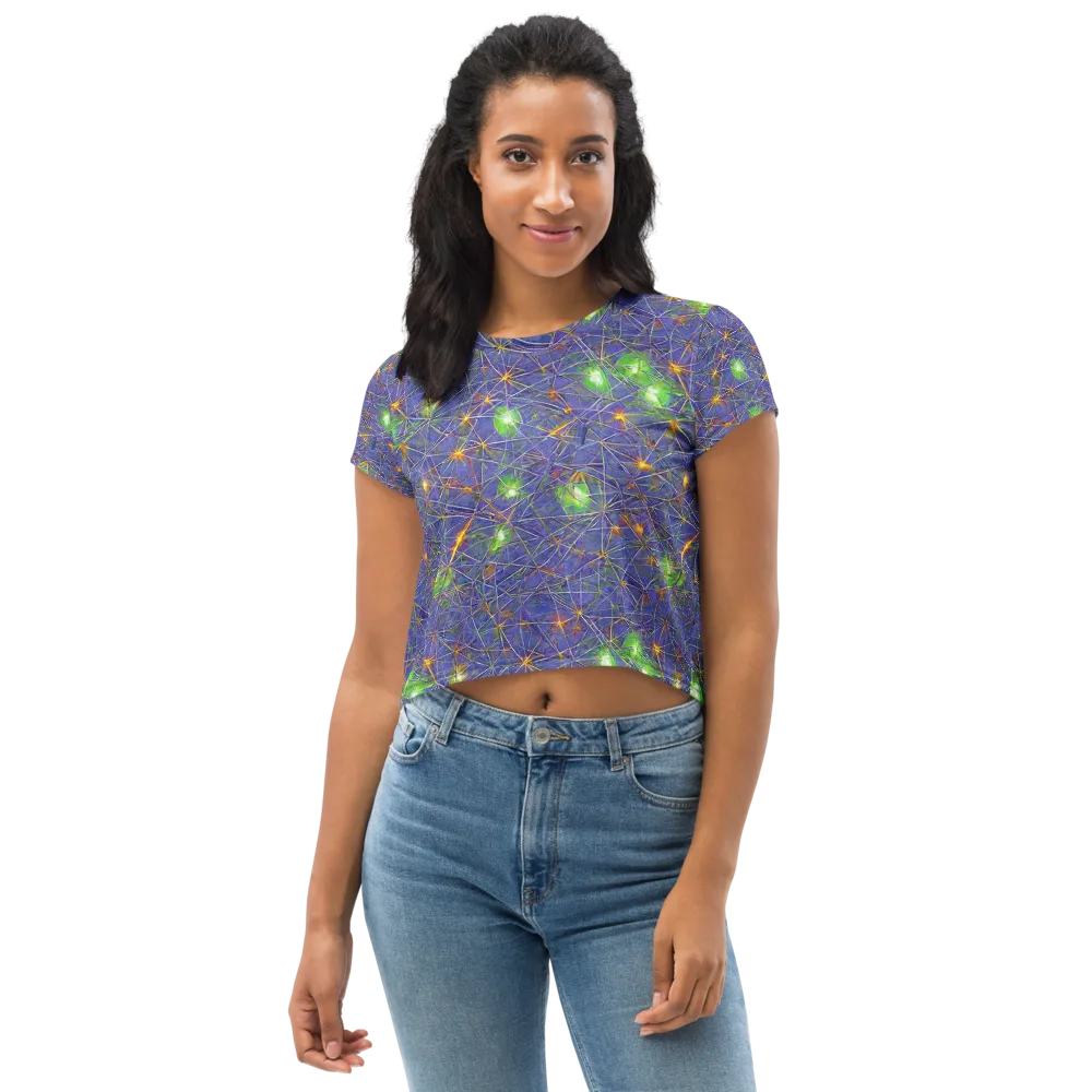 Violet Voltage on Crop Tee — Front