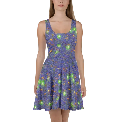 Violet Voltage on a Skater Dress