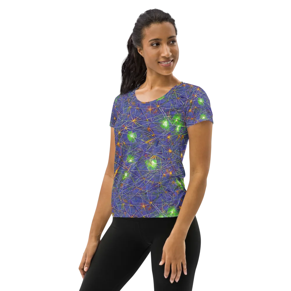 Violet Voltage on Women's Athletic T-Shirt — Left