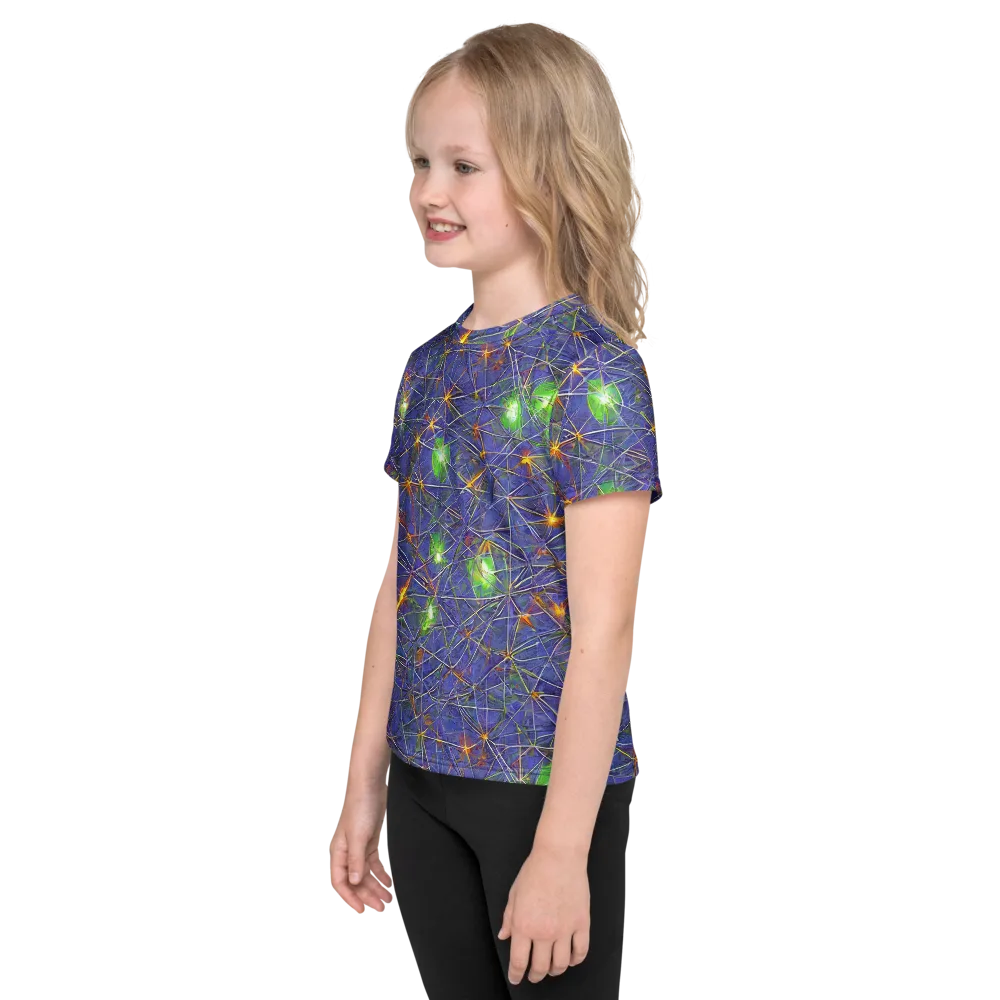 Violet Voltage on Kids Crew Neck T-Shirt — Left