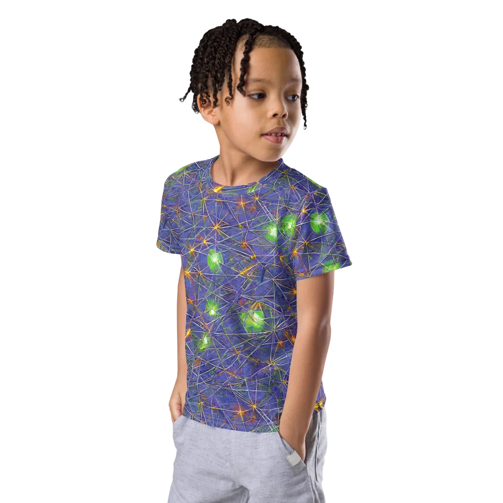 Violet Voltage on Kids Crew Neck T-Shirt — Left Front