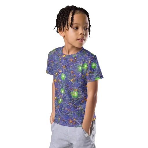Violet Voltage on a Kids Crew Neck T-Shirt