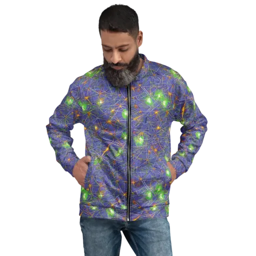 Violet Voltage on a Bomber Jacket