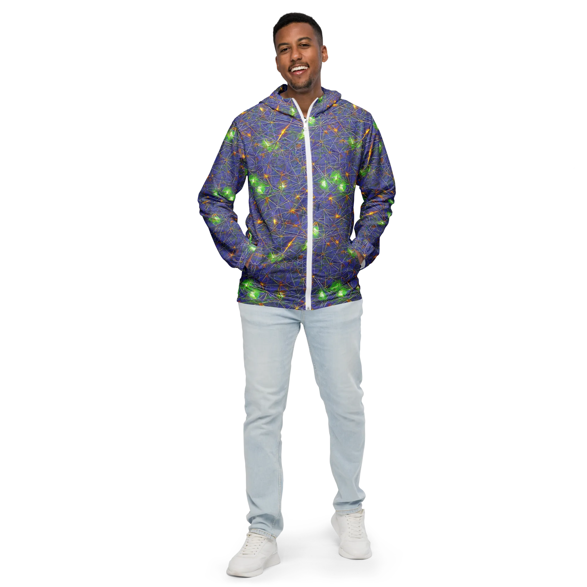 Violet Voltage on Men's Windbreaker — Front