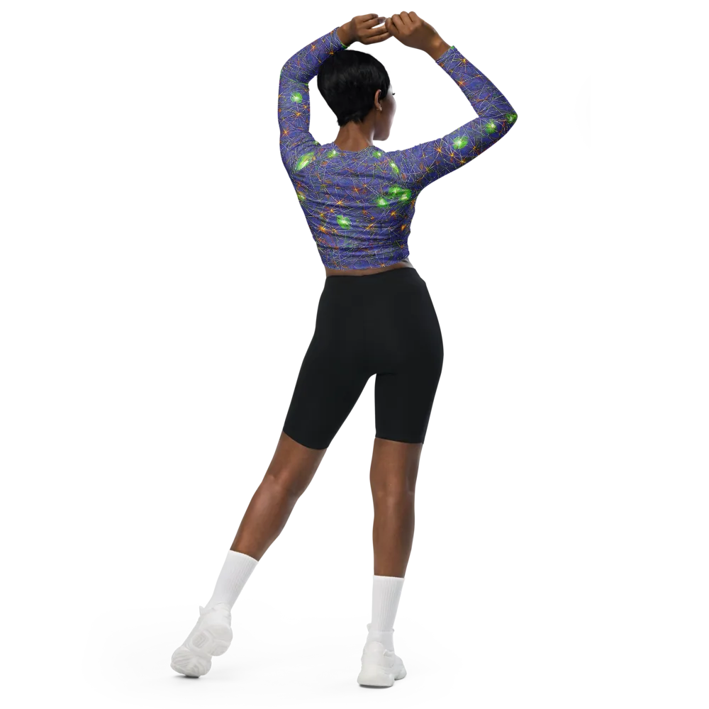 Violet Voltage on Long Sleeve Crop Top — Back