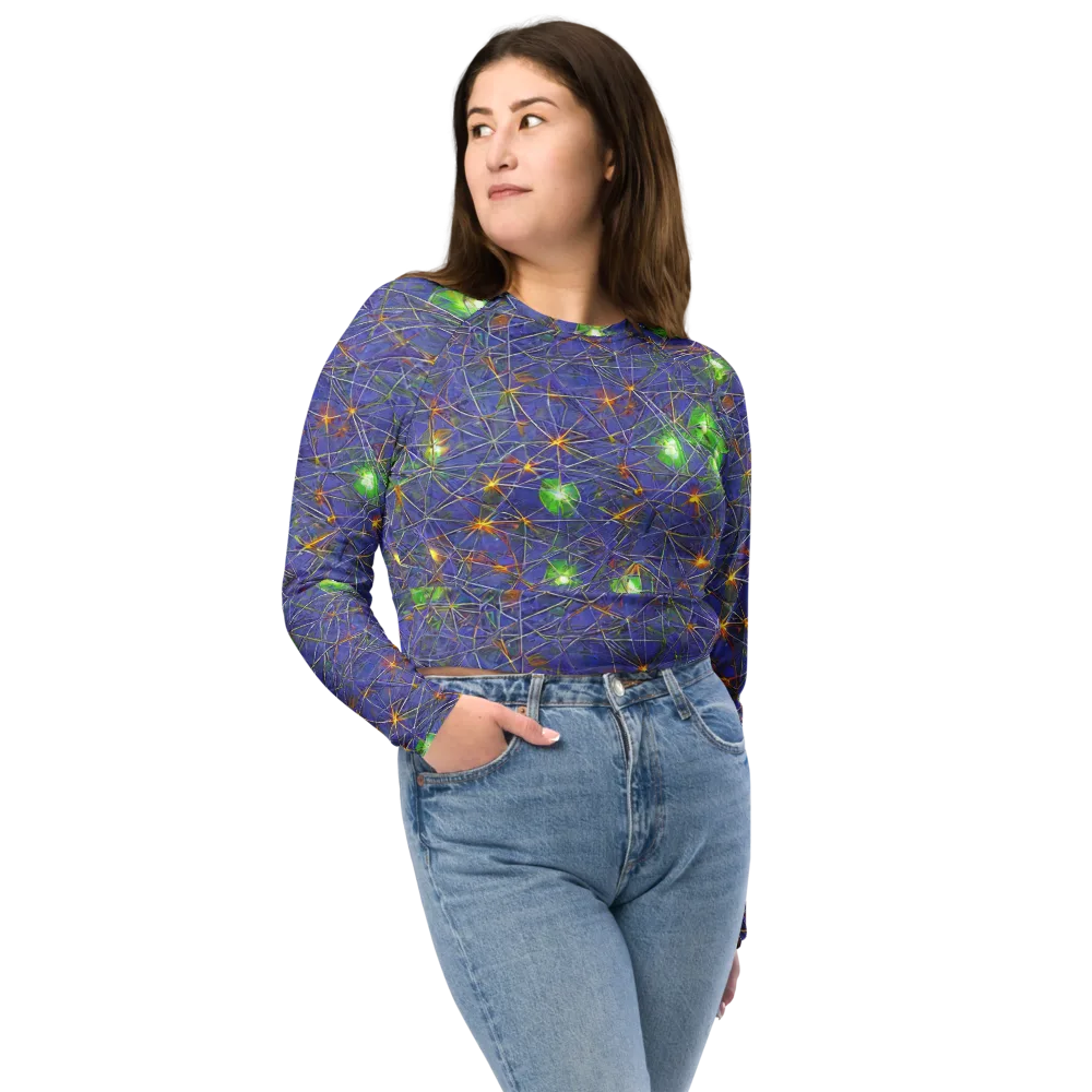 Violet Voltage on Long Sleeve Crop Top — Front