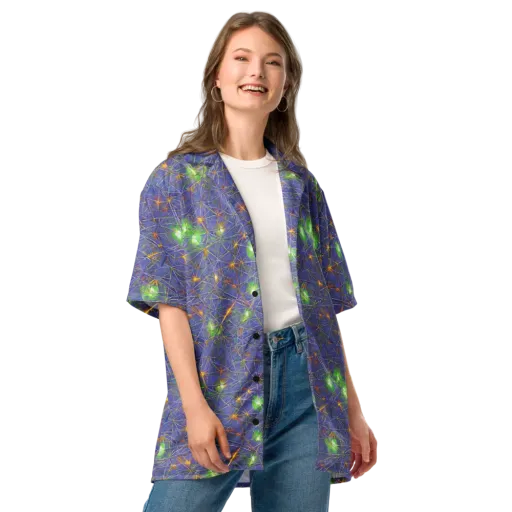 Violet Voltage on a Button Shirt