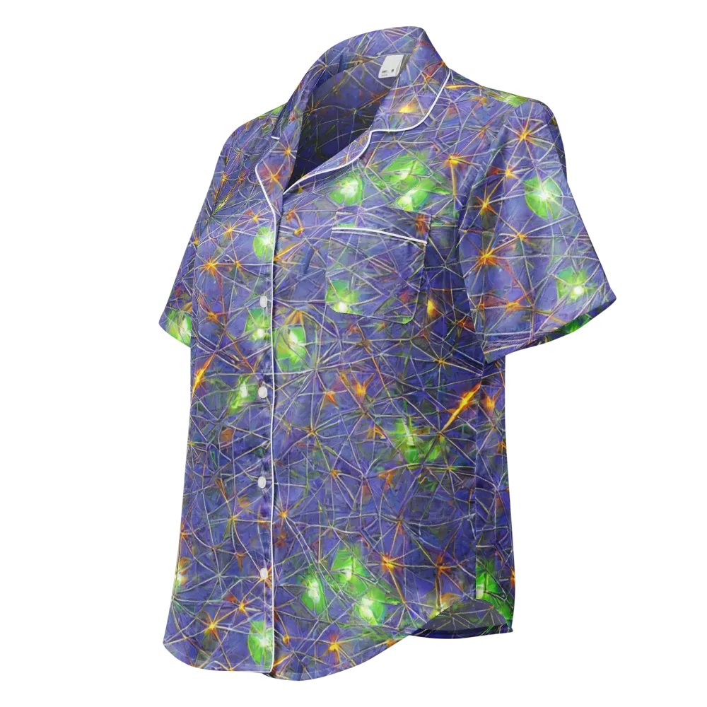 Violet Voltage on Women's Short Sleeve Pajama Top — Left Front