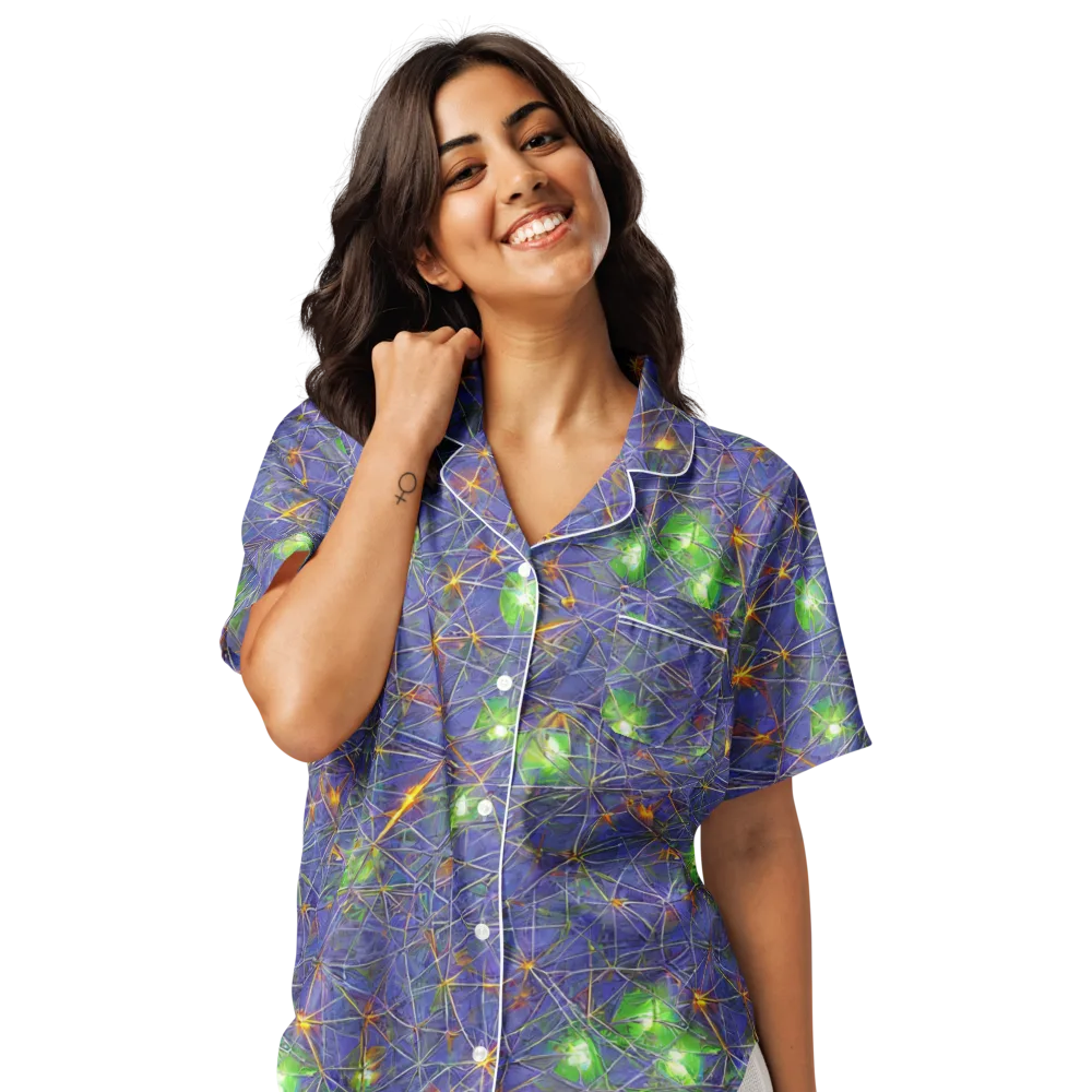 Violet Voltage on Women's Short Sleeve Pajama Top — Front