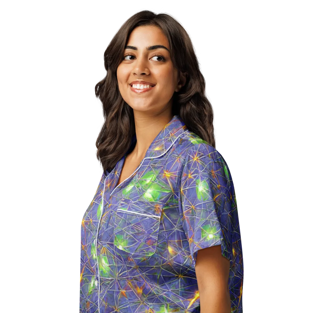 Violet Voltage on Women's Short Sleeve Pajama Top — Left Front