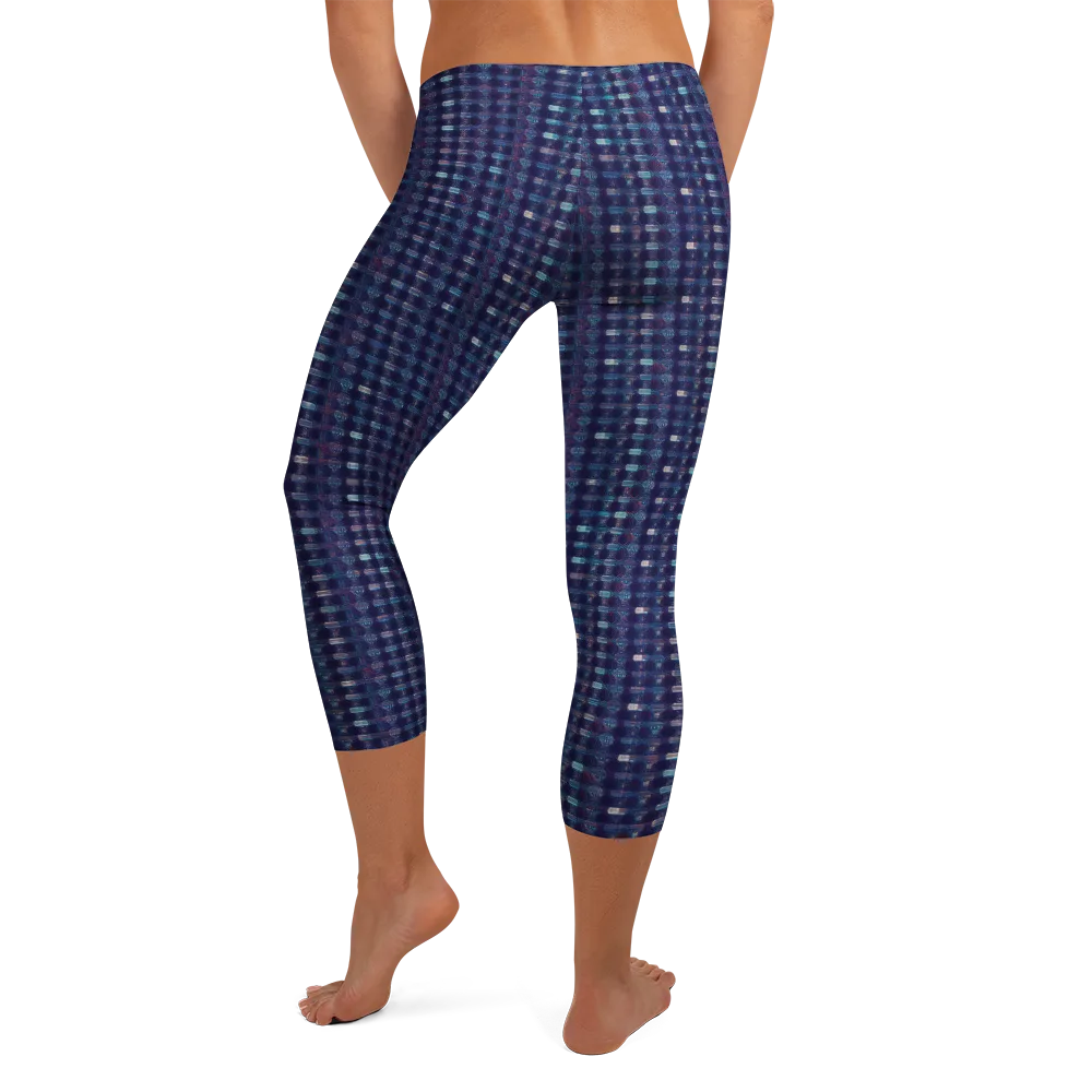 Midnight Circuit on Capri Leggings — Back