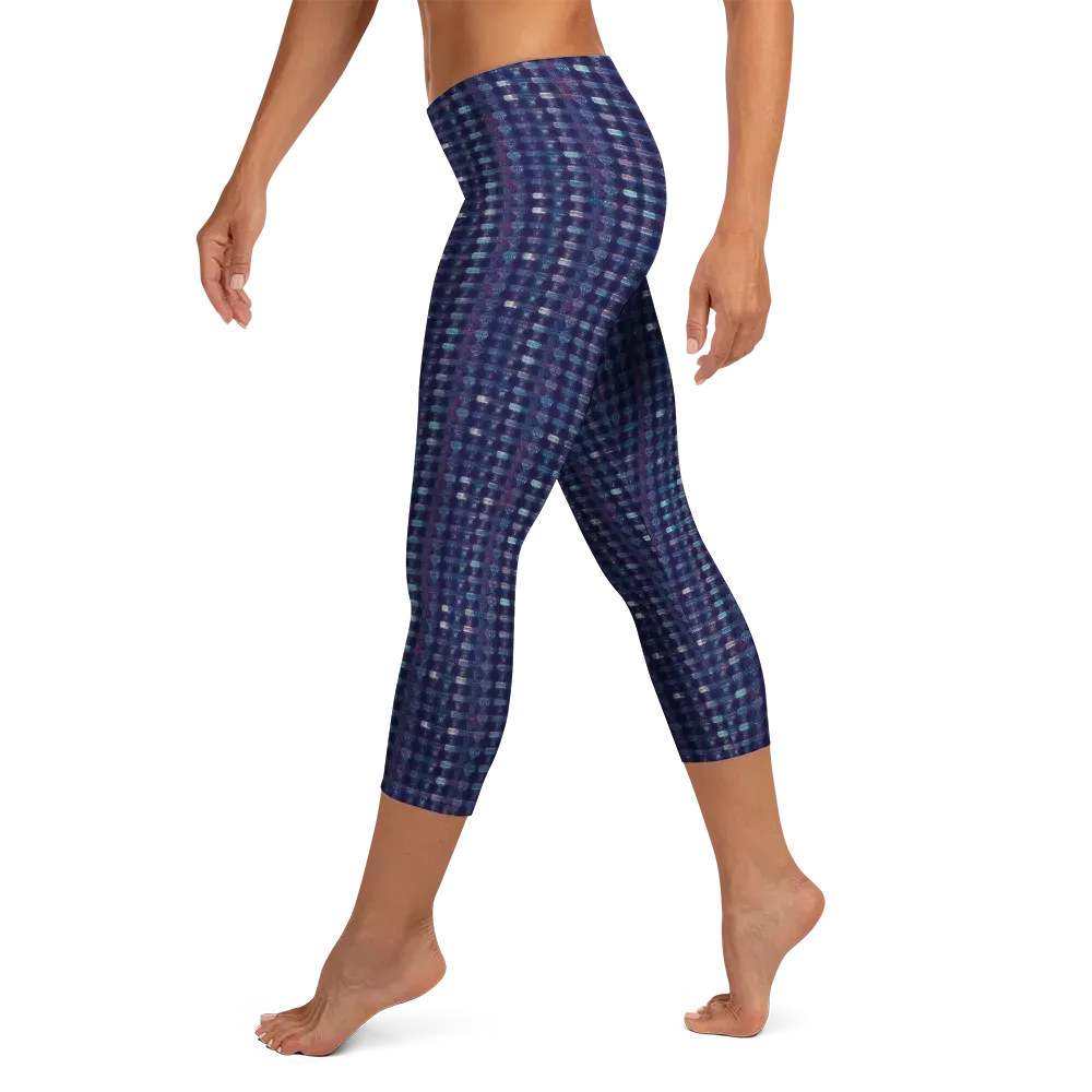 Midnight Circuit on Capri Leggings — Left