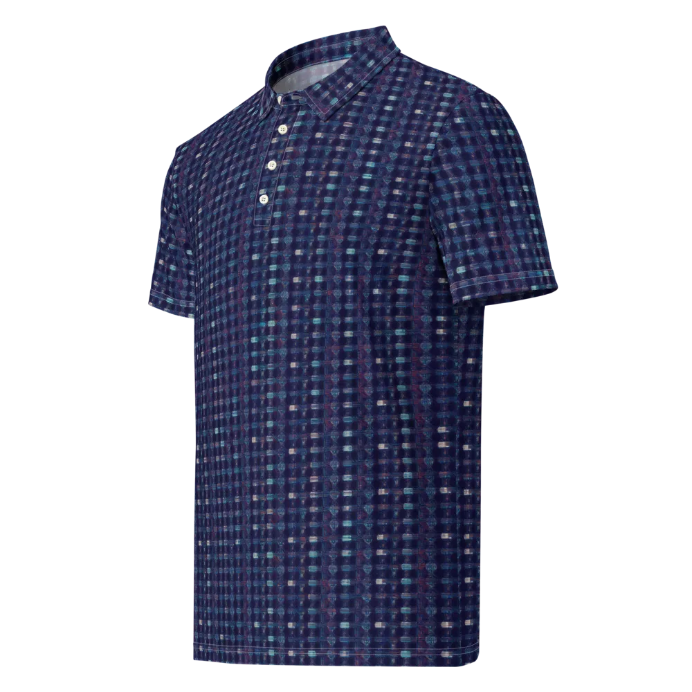 Midnight Circuit on Men's Slim Fit Polo Shirt — Left Front