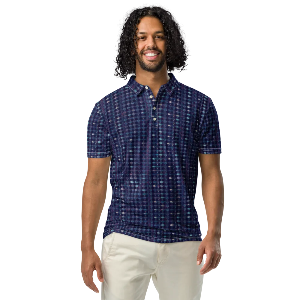 Midnight Circuit on Men's Slim Fit Polo Shirt — Front
