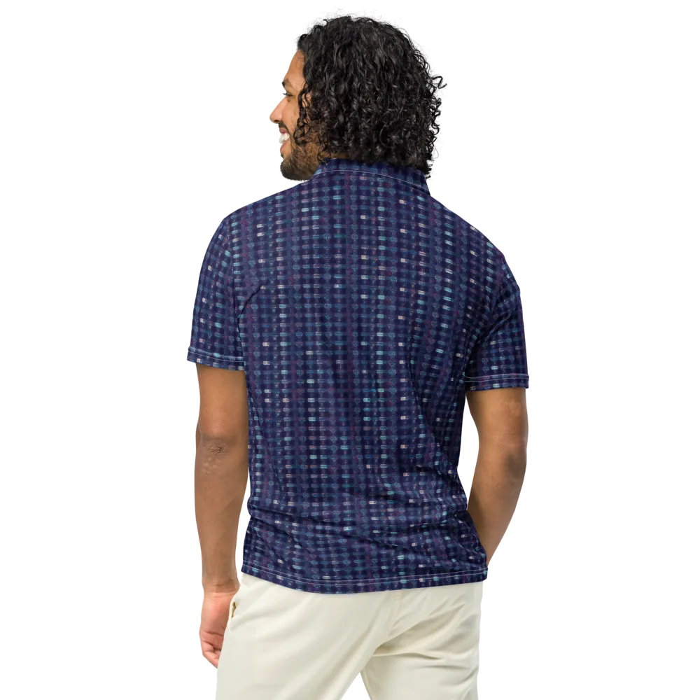 Midnight Circuit on Men's Slim Fit Polo Shirt — Back