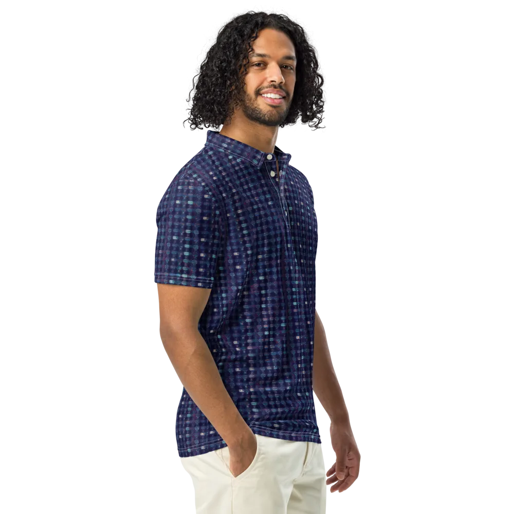 Midnight Circuit on Men's Slim Fit Polo Shirt — Right Front