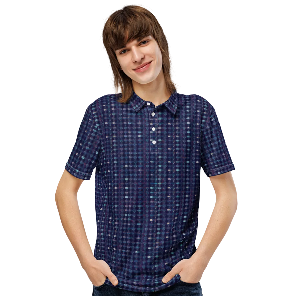 Midnight Circuit on Men's Slim Fit Polo Shirt — Front