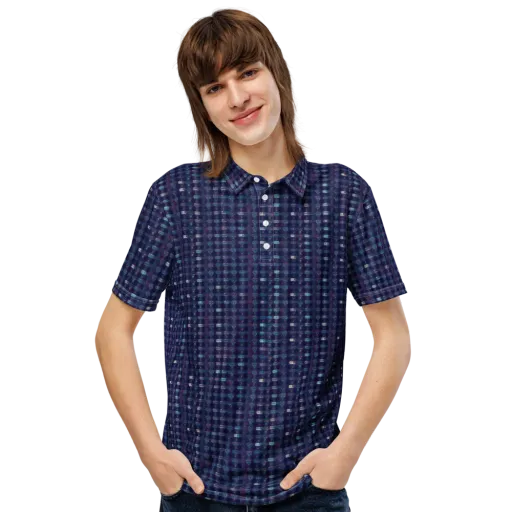 Midnight Circuit on a Men's Slim Fit Polo Shirt