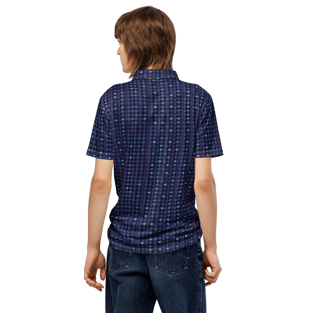 Midnight Circuit on Men's Slim Fit Polo Shirt — Back