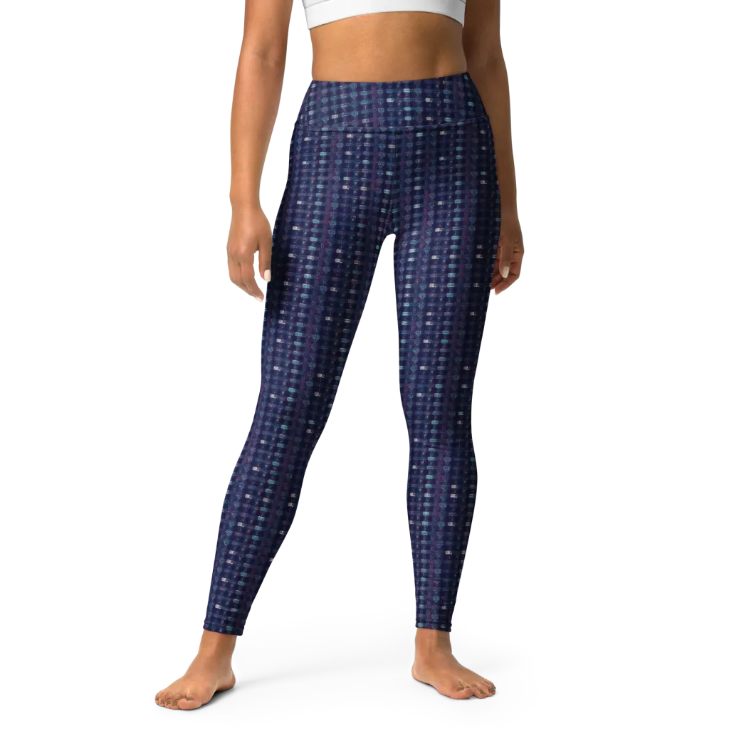 Midnight Circuit on Yoga Leggings — Front