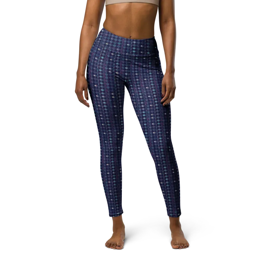 Midnight Circuit on Yoga Leggings — Front