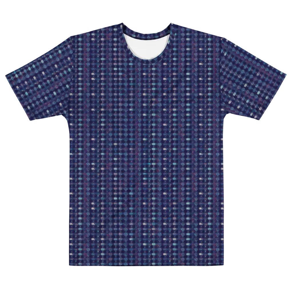 Midnight Circuit on Men's Cotton Crew Neck T-Shirt — Front