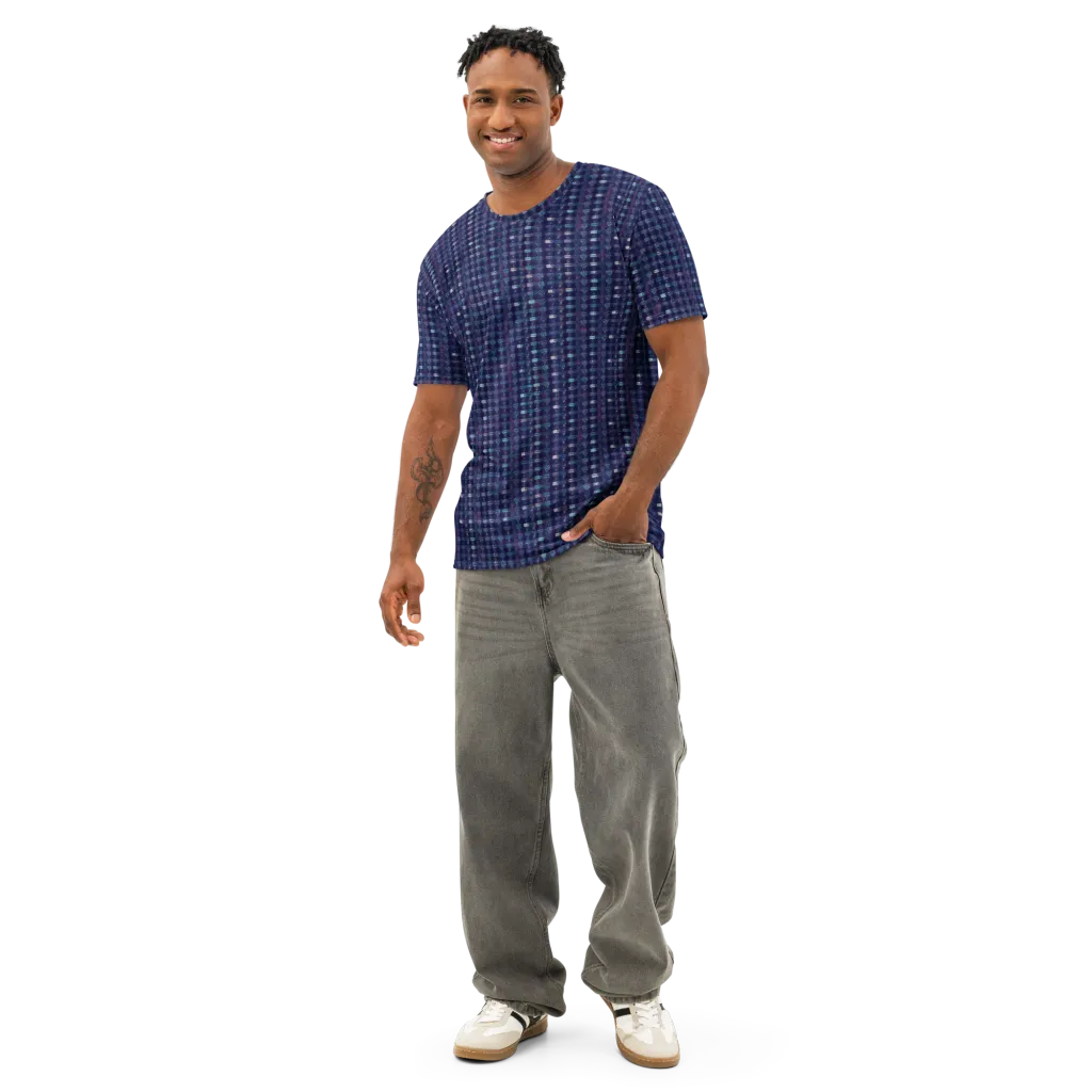 Midnight Circuit on Men's Cotton Crew Neck T-Shirt — Front