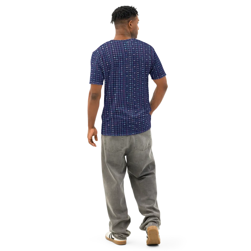 Midnight Circuit on Men's Cotton Crew Neck T-Shirt — Back
