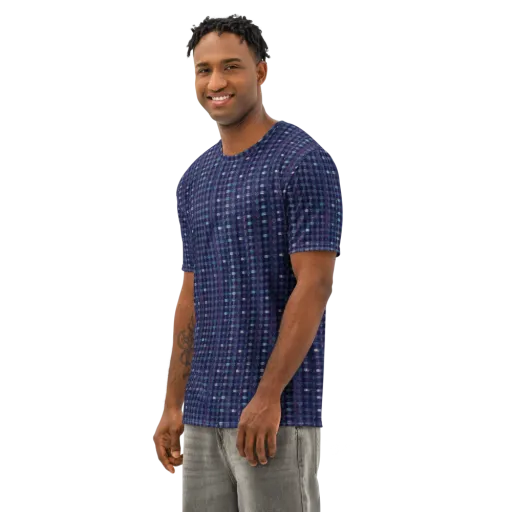 Midnight Circuit on a Men's Cotton Crew Neck T-Shirt