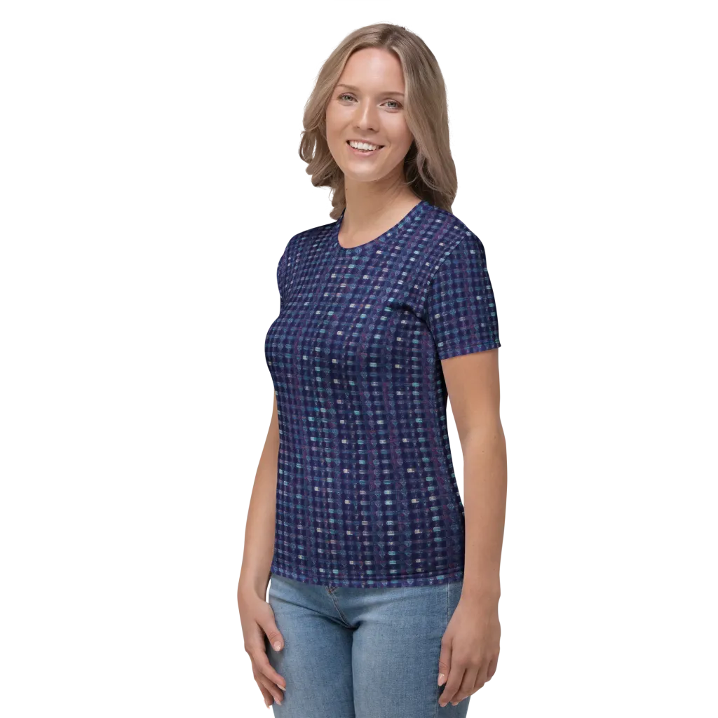 Midnight Circuit on Women's Crew Neck T-Shirt — Left
