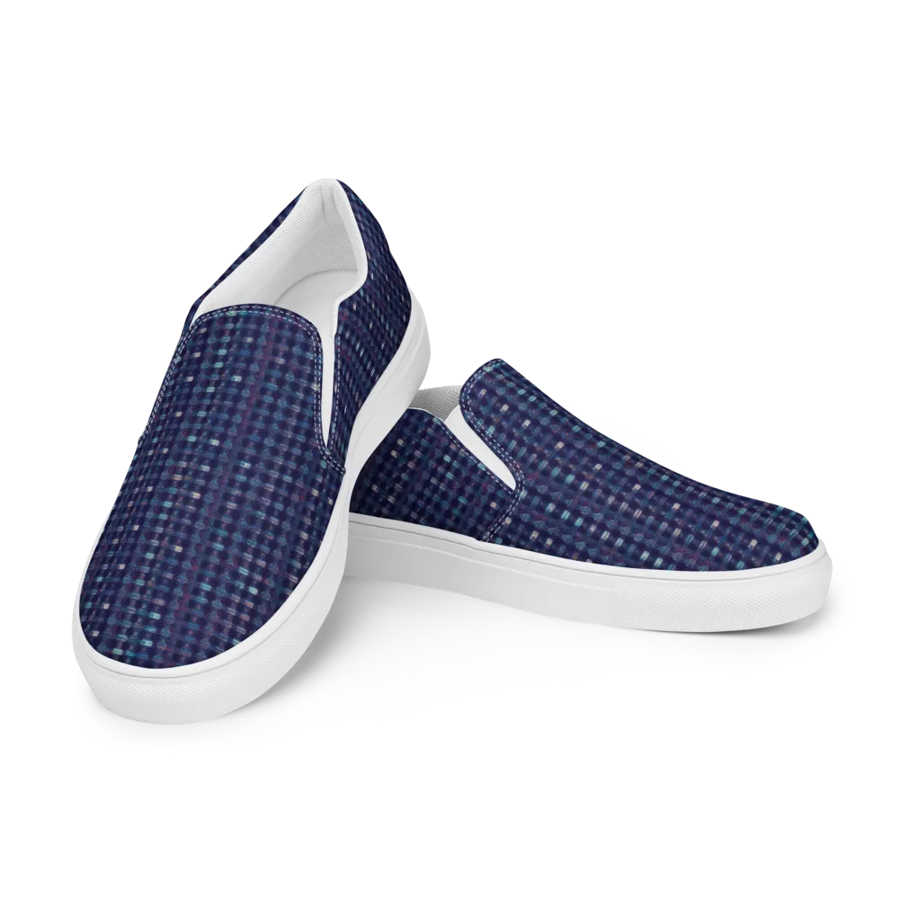 Midnight Circuit on Men's Slip-On Canvas Shoes — Left Front