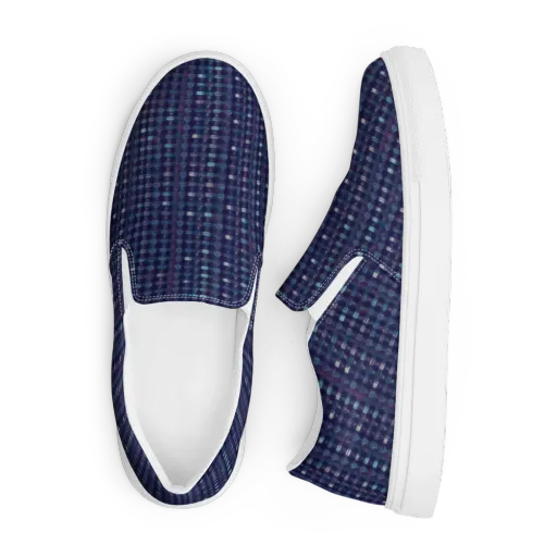 Midnight Circuit on a Men's Slip-On Canvas Shoes