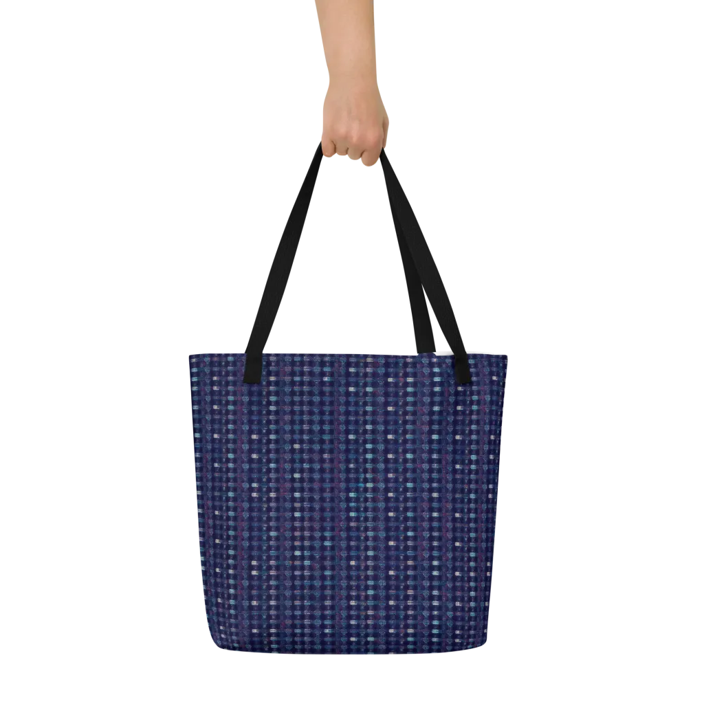 Midnight Circuit on Large Tote Bag W/ Pocket — Front
