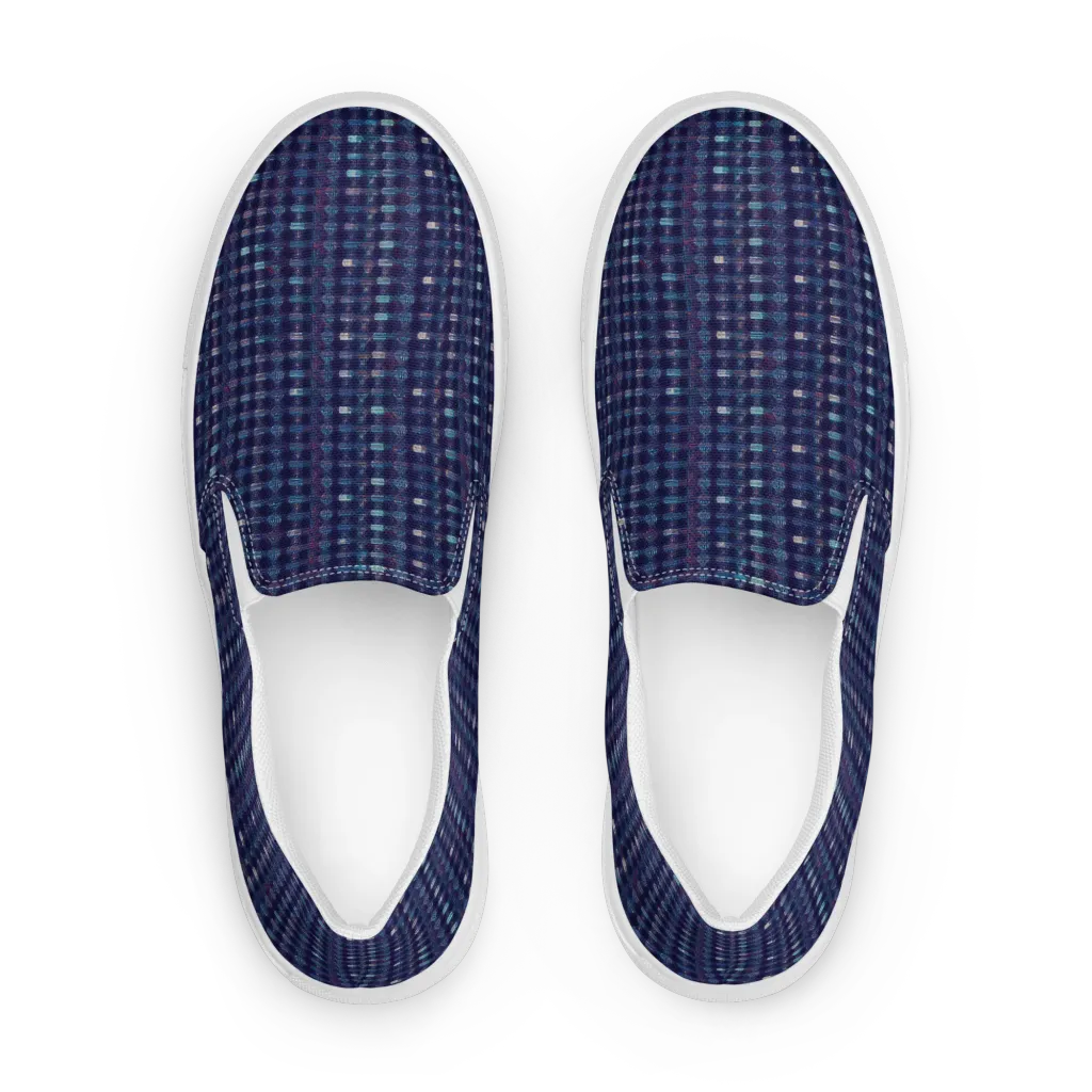 Midnight Circuit on Women's Slip-On Canvas Shoes — Front